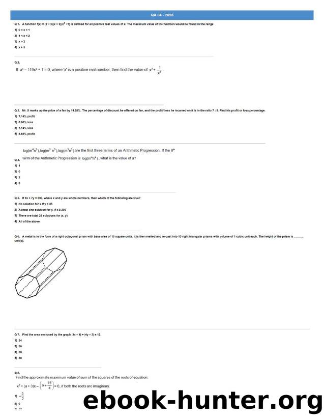 QA 04 Test Series by Unknown