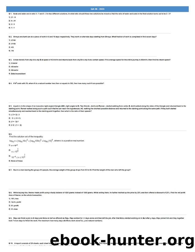 QA 06 Test Series by Unknown