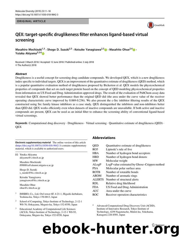 QEX: target-specific druglikeness filter enhances ligand-based virtual screening by Masahiro Mochizuki & Shogo D. Suzuki & Keisuke Yanagisawa & Masahito Ohue & Yutaka Akiyama
