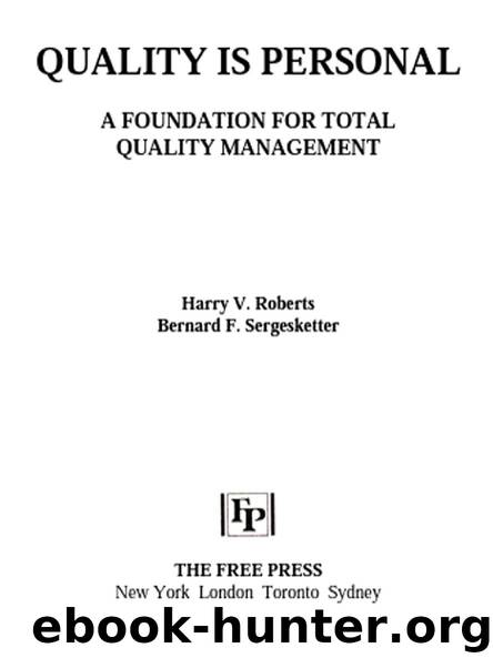 QUALITY IS PERSONAL by Harry V. Roberts