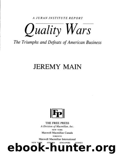 Quality Wars by JEREMY MAIN