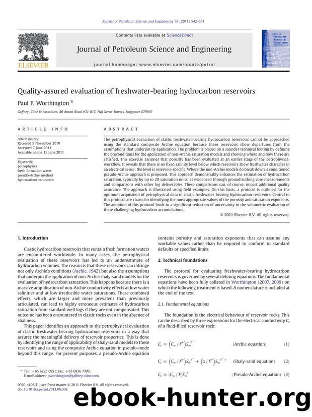 Quality-assured evaluation of freshwater-bearing hydrocarbon reservoirs by Paul F. Worthington