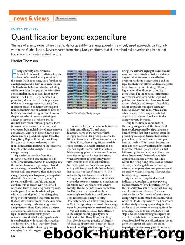 Quantification beyond expenditure by Harriet Thomson