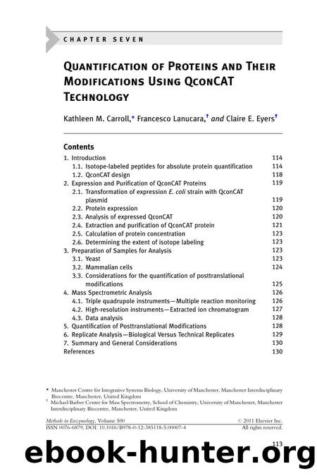 Quantification of Proteins and Their Modifications Using QconCAT Technology by Kathleen M. Carroll & Francesco Lanucara & Claire E. Eyers