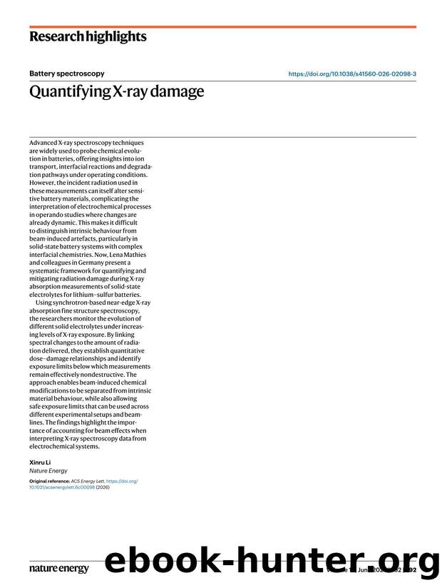 Quantifying X-ray damage by Xinru Li