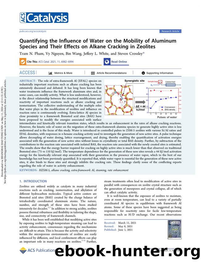 Quantifying the Influence of Water on the Mobility of Aluminum Species and Their Effects on Alkane Cracking in Zeolites by Tram N. Pham Vy Nguyen Bin Wang Jeffery L. White & Steven Crossley