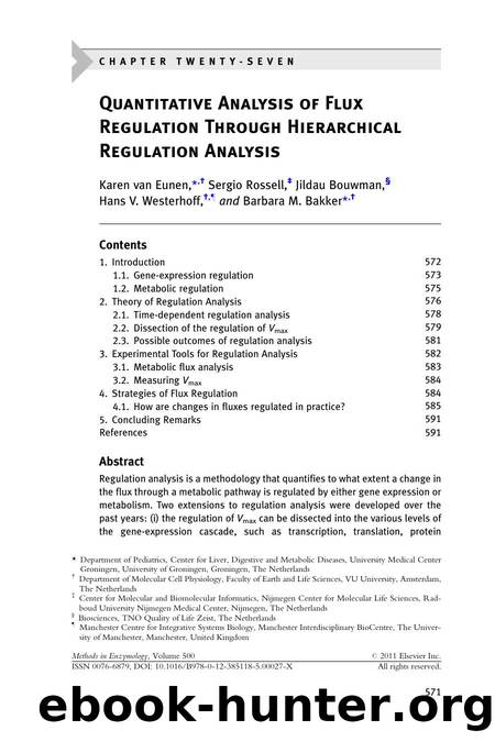 Quantitative Analysis of Flux Regulation Through Hierarchical Regulation Analysis by Karen van Eunen & Sergio Rossell & Jildau Bouwman & HansV. Westerhoff & Barbara M. Bakker