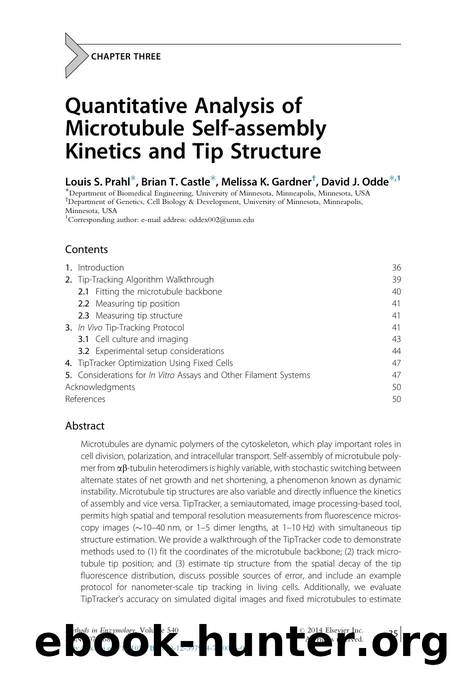 Quantitative Analysis of Microtubule Self-assembly Kinetics and Tip Structure by Louis S. Prahl & Brian T. Castle & Melissa K. Gardner & David J. Odde