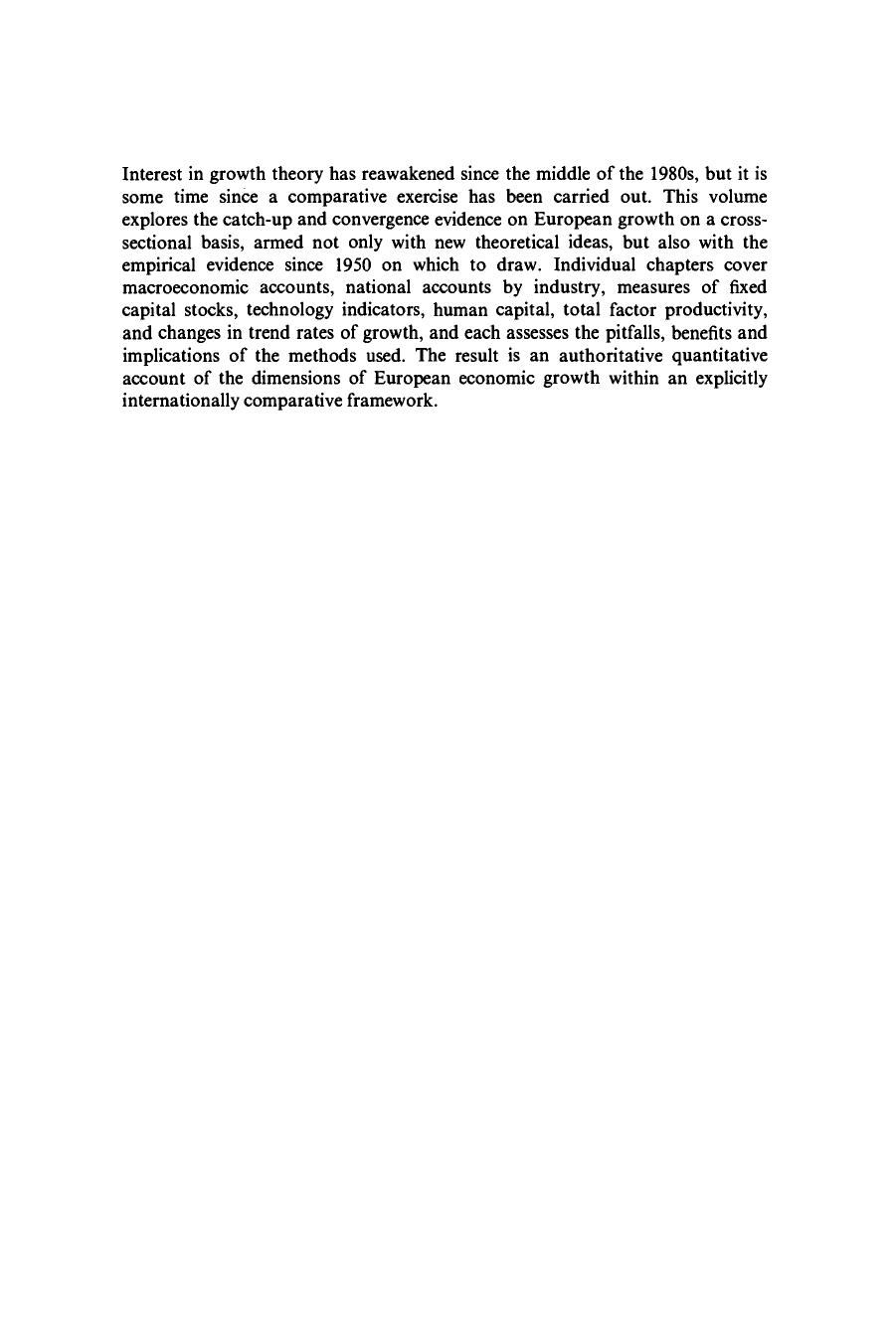 Quantitative Aspects of Post-War European Economic Growth by Bart van Ark Nicholas Crafts