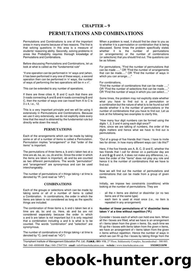 Quantitative Chapter 9 by Permutations & combinations