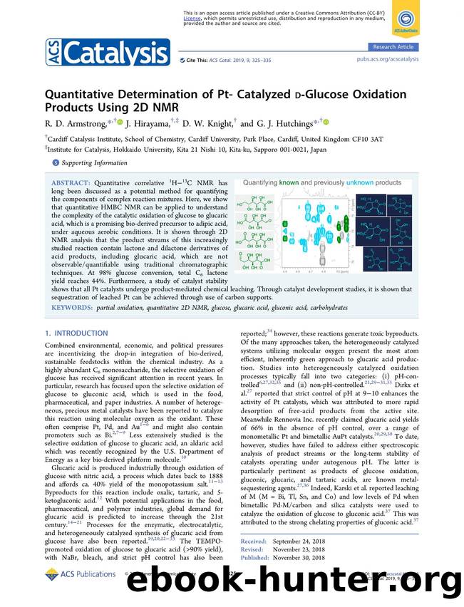 Quantitative Determination of Pt- Catalyzed d-Glucose Oxidation Products Using 2D NMR by R. D. Armstrong J. Hirayama D. W. Knight and G. J. Hutchings
