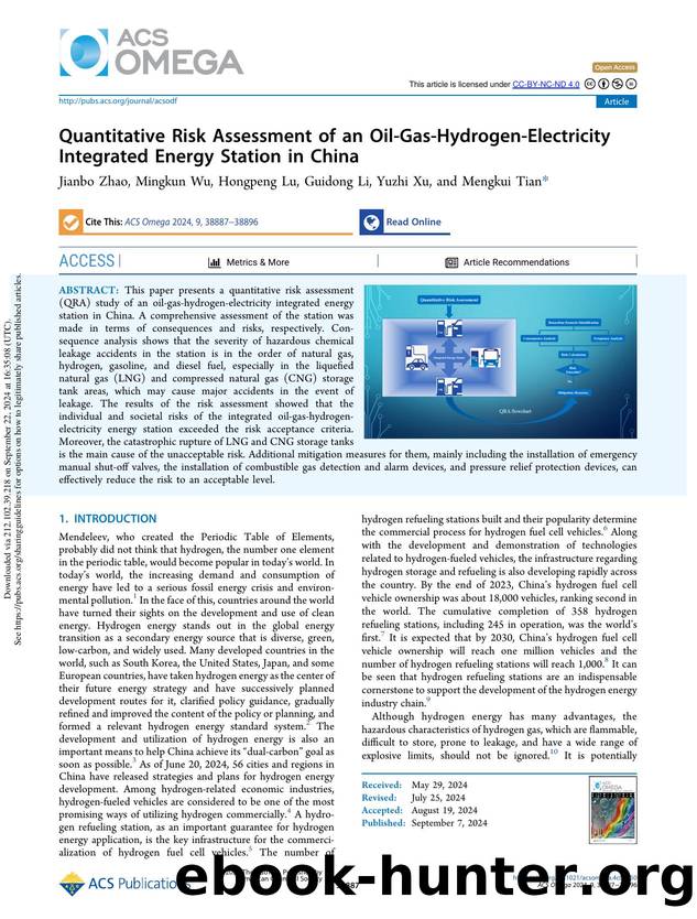 Quantitative Risk Assessment of an Oil-Gas-Hydrogen-Electricity Integrated Energy Station in China by Jianbo Zhao Mingkun Wu Hongpeng Lu Guidong Li Yuzhi Xu & Mengkui Tian