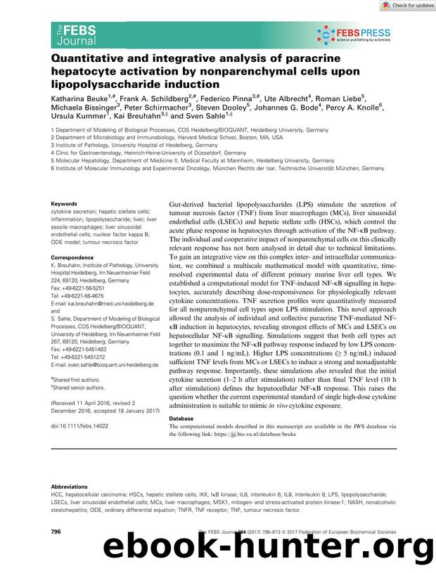 Quantitative and integrative analysis of paracrine hepatocyte activation by nonparenchymal cells upon lipopolysaccharide induction by Unknown