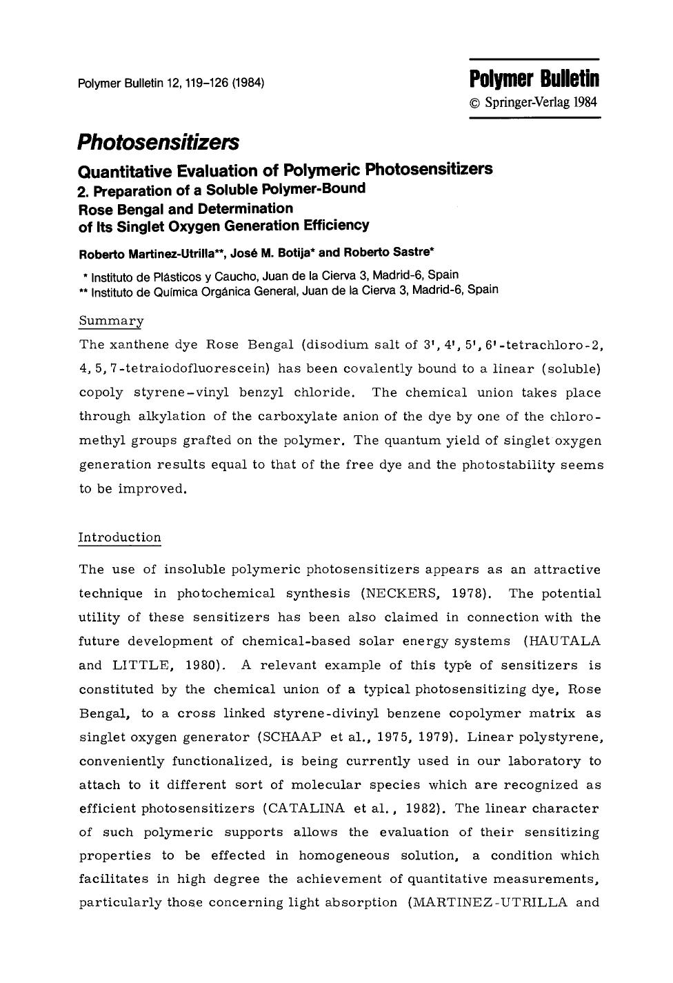 Quantitative evaluation of polymeric photosensitizers by Unknown