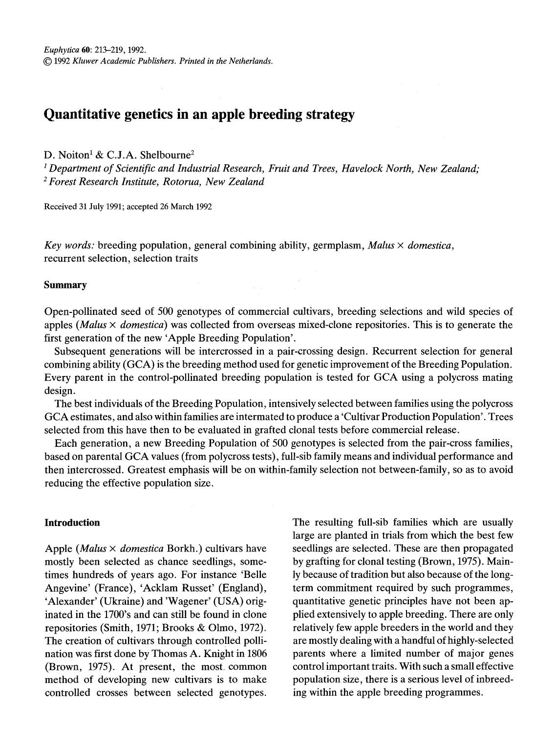Quantitative genetics in an apple breeding strategy by Unknown
