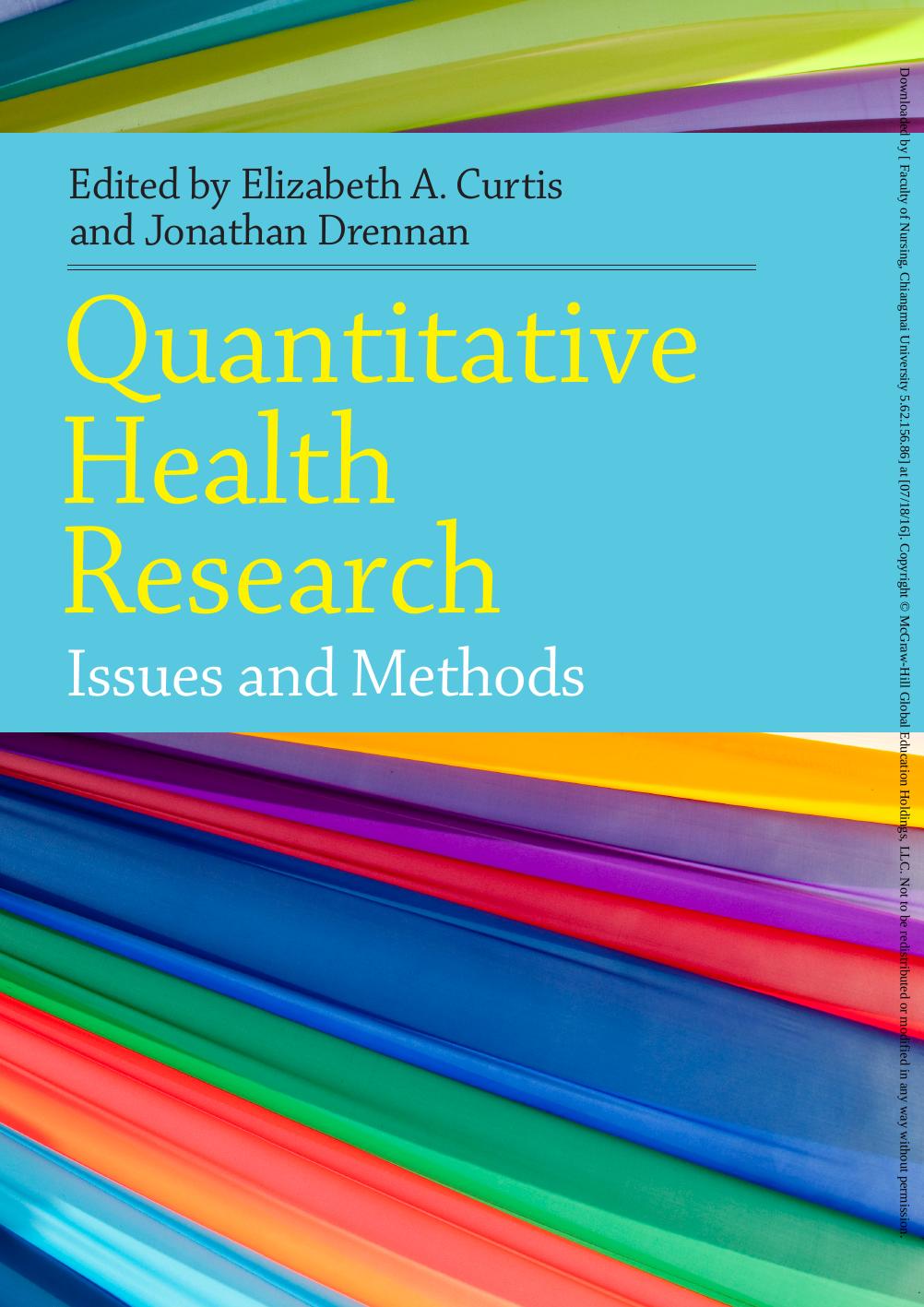Quantitative health research: issues and methods by Curtis Elizabeth A.; Drennan Jonathan