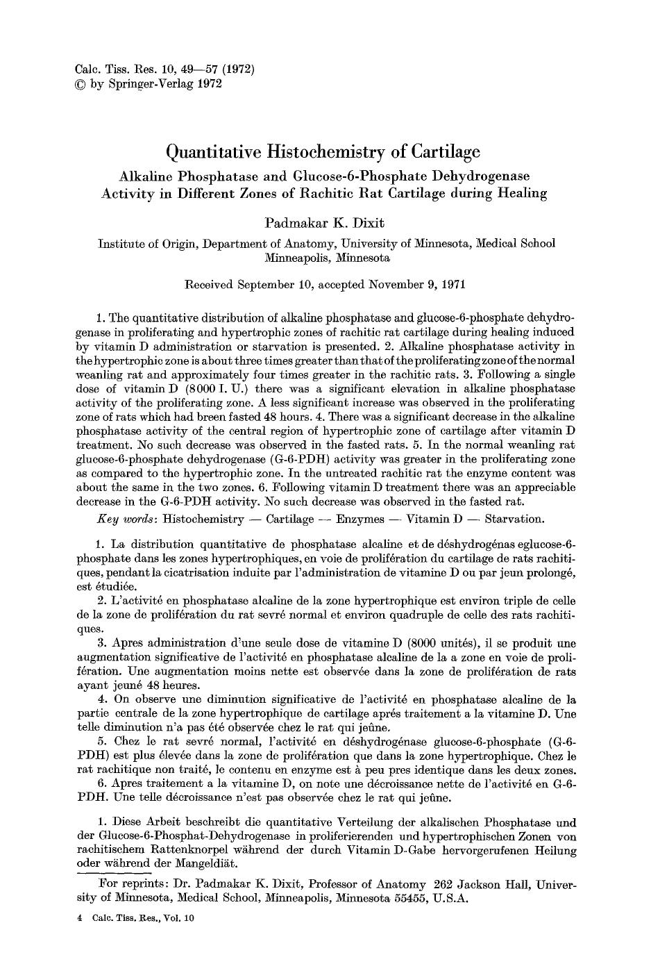 Quantitative histochemistry of cartilage by Unknown
