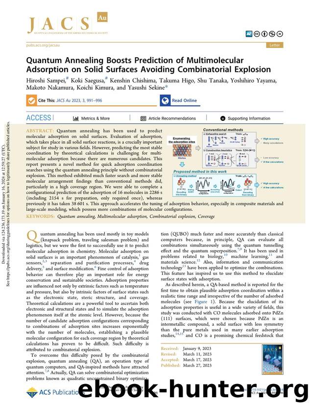 Quantum Annealing Boosts Prediction of Multimolecular Adsorption on Solid Surfaces Avoiding Combinatorial Explosion by unknow