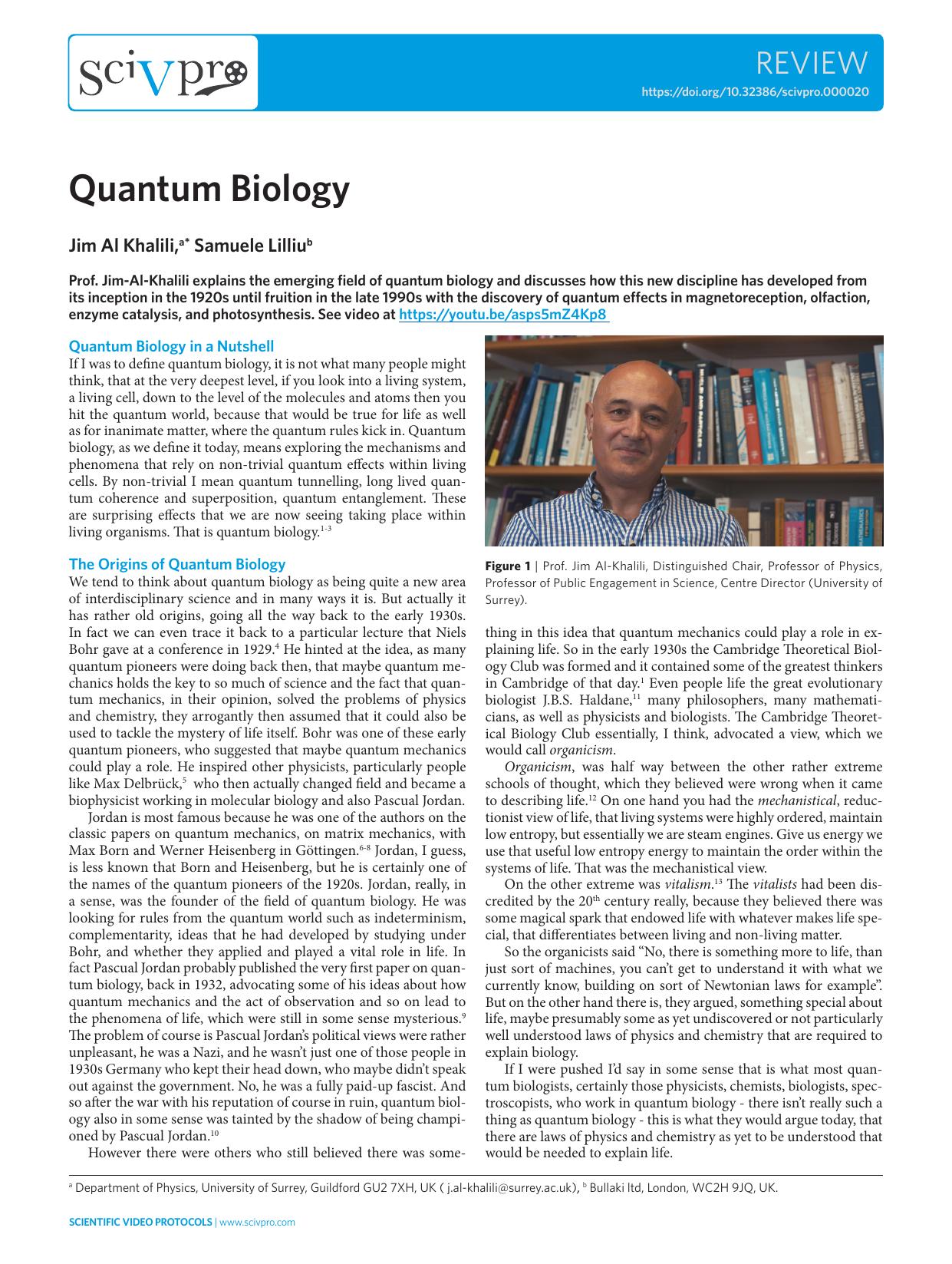 Quantum Biology (2020) by Unknown