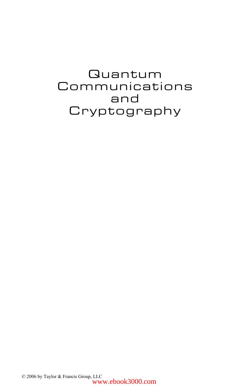 Quantum Communications and Cryptography by Unknow