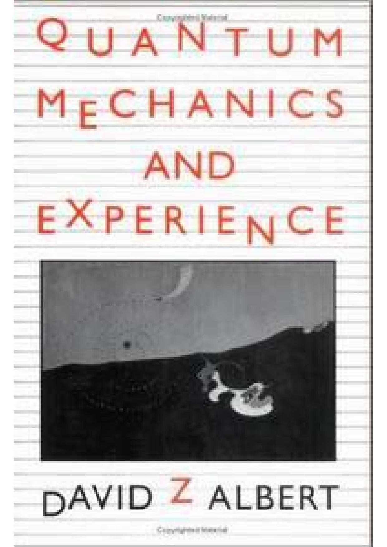 Quantum Mechanics and Experience by Albert David Z