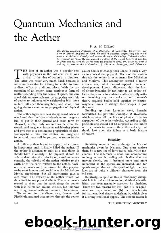 Quantum Mechanics and the Aether by Quantum Mechanics & the Aether (1954)