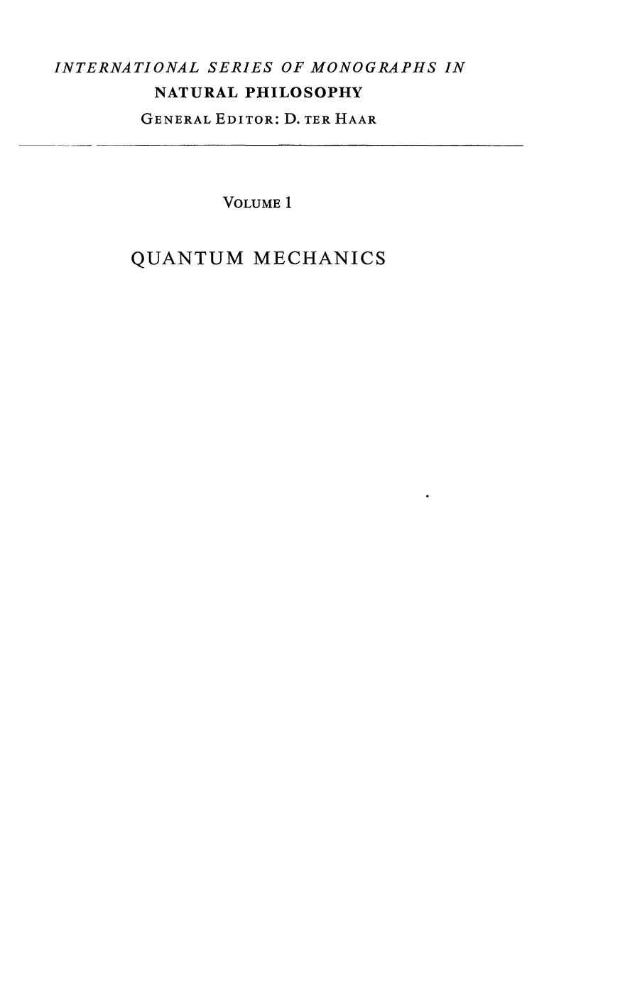 Quantum Mechanics: International Series in Natural Philosophy by A. S. Davydov