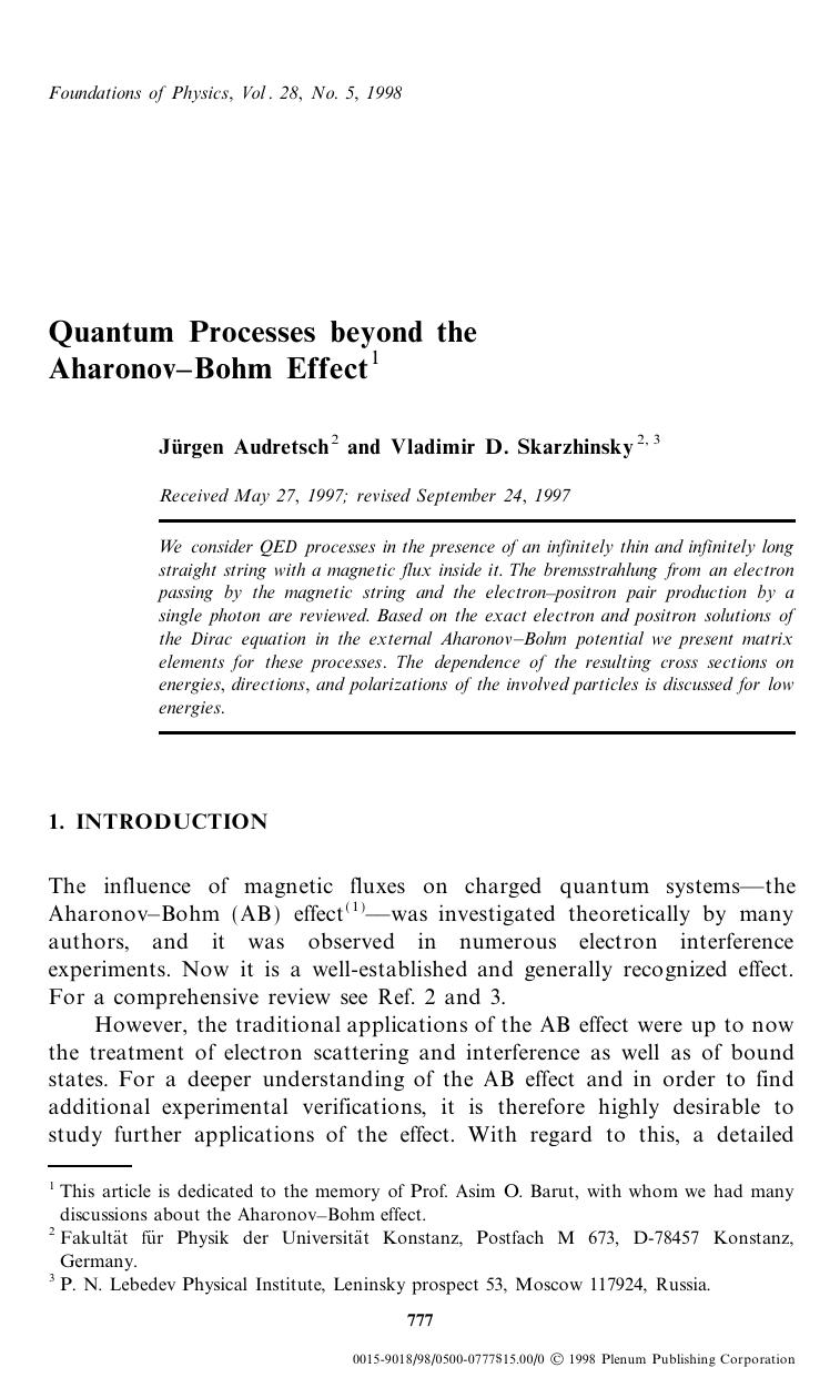 Quantum Processes beyond the Aharonov-Bohm Effect by Unknown