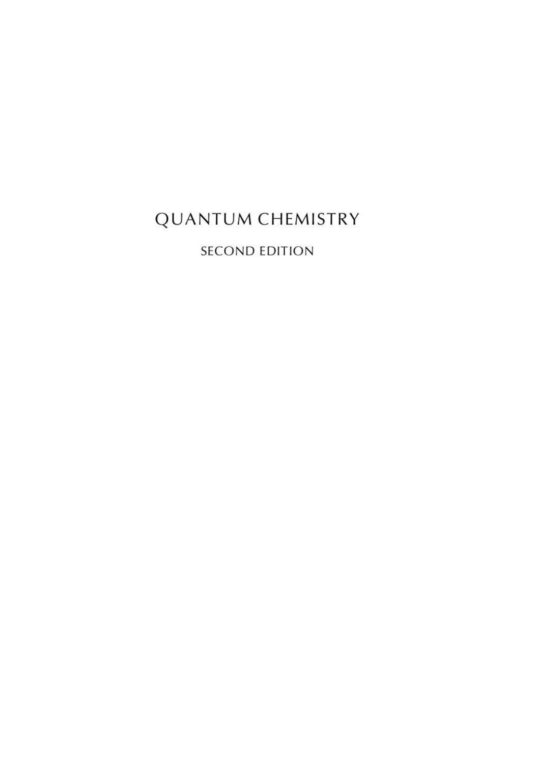 Quantum chemistry by McQuarrie Donald Allan