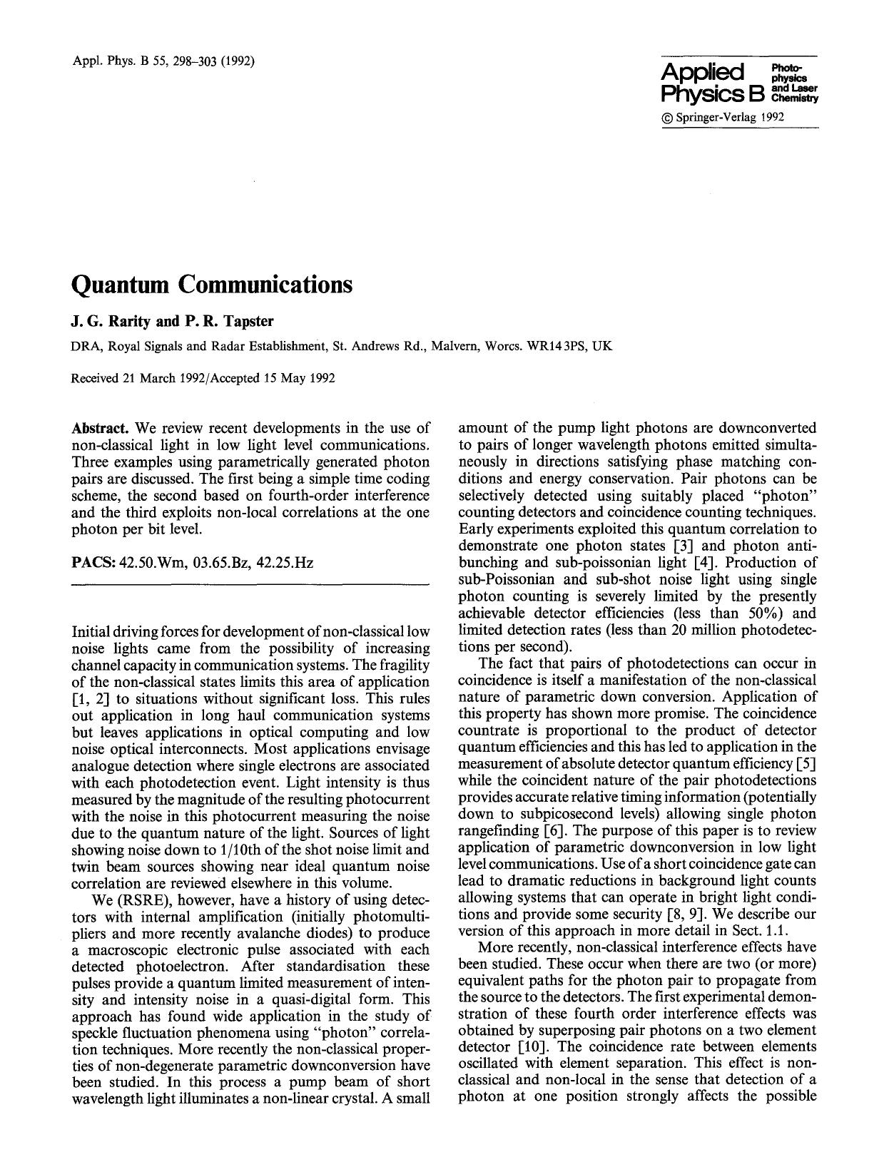 Quantum communications by Unknown