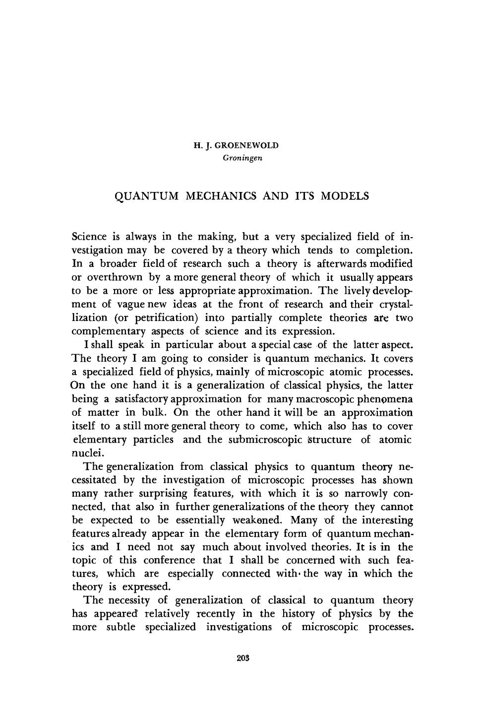 Quantum mechanics and its models by Unknown