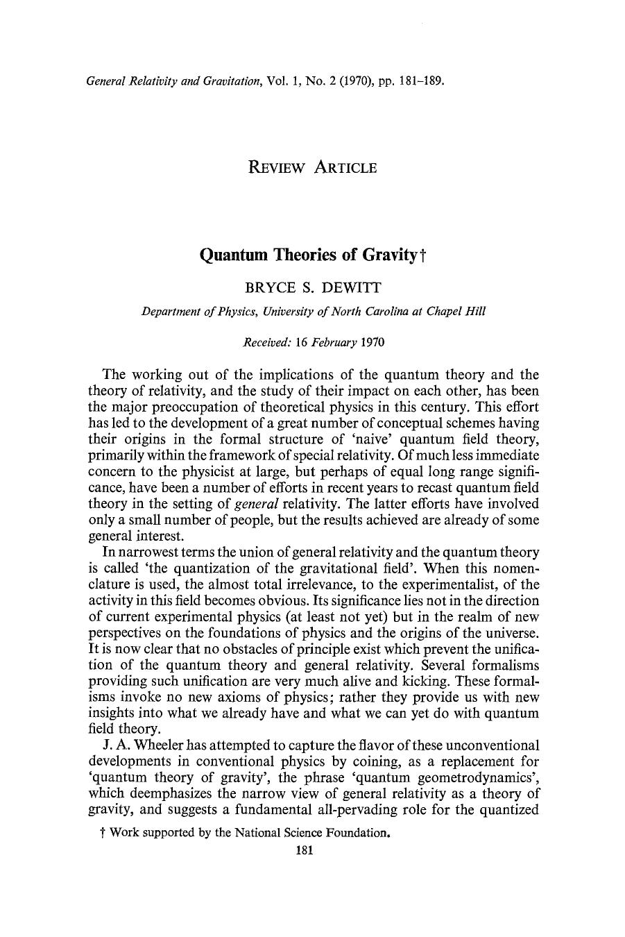 Quantum theories of gravity by Unknown