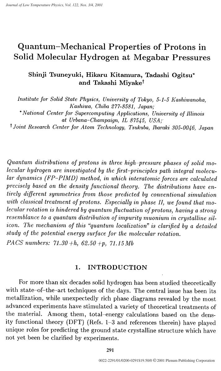Quantum-Mechanical Properties of Protons in Solid Molecular Hydrogen at Megabar Pressures by Unknown