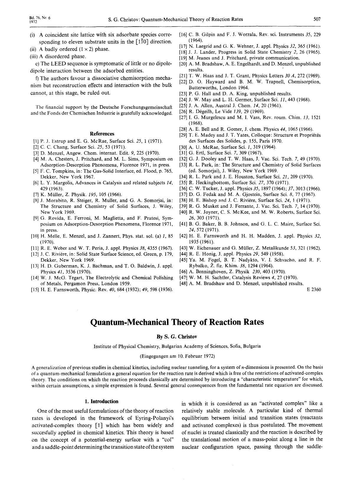 Quantum-mechanical theory of reaction rates by Unknown