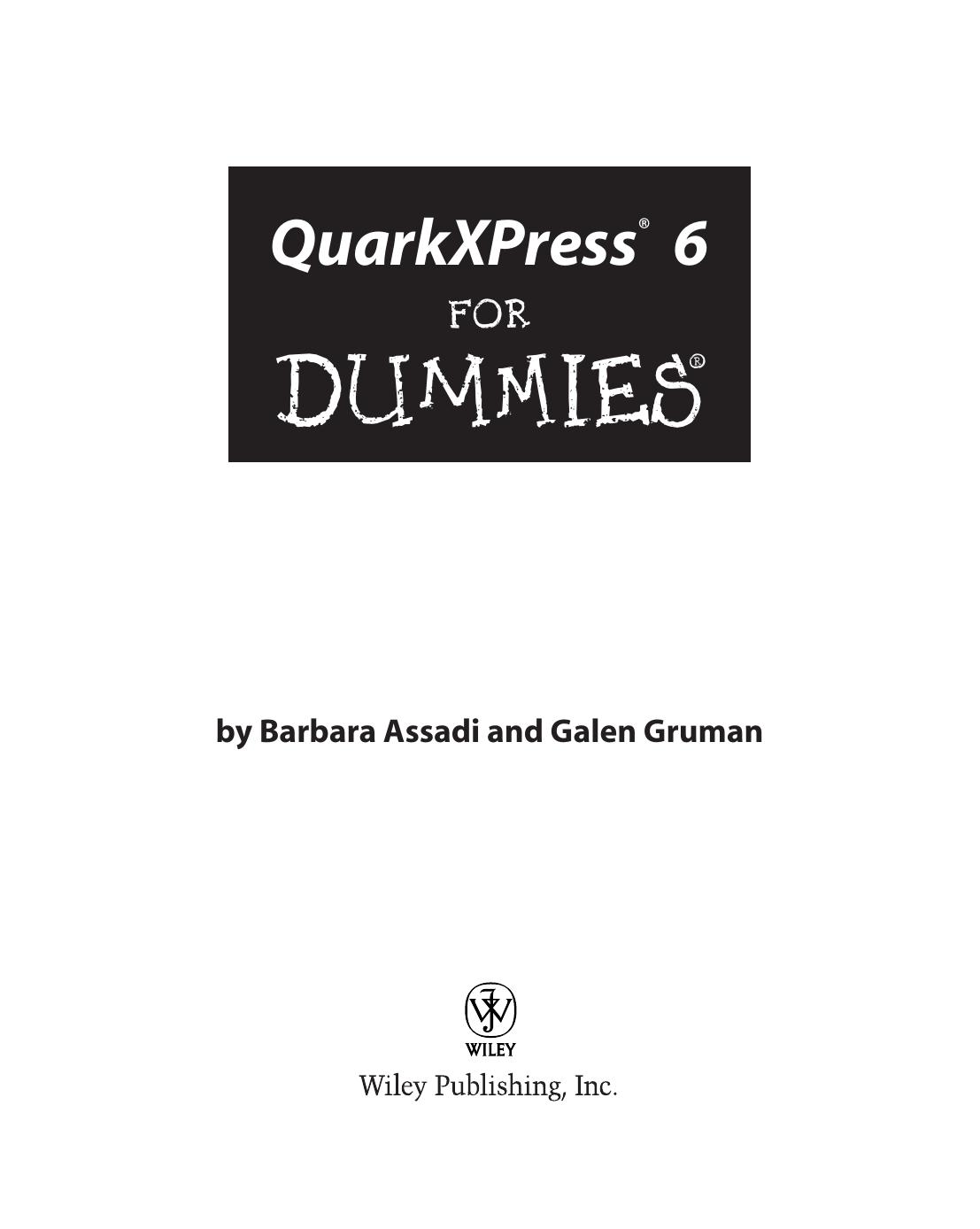 QuarkXPress 'X' for dummies by Barbara Assadi