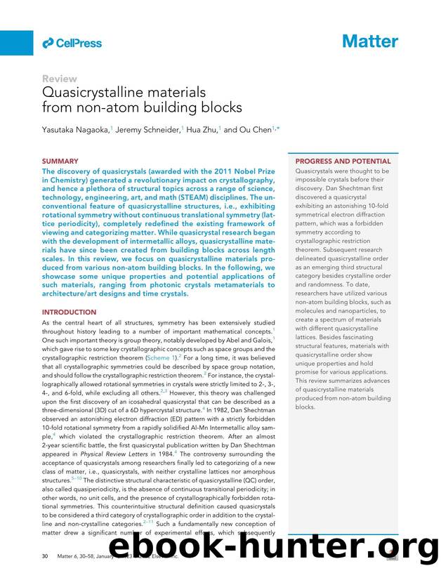 Quasicrystalline materials from non-atom building blocks by Yasutaka Nagaoka & Jeremy Schneider & Hua Zhu & Ou Chen