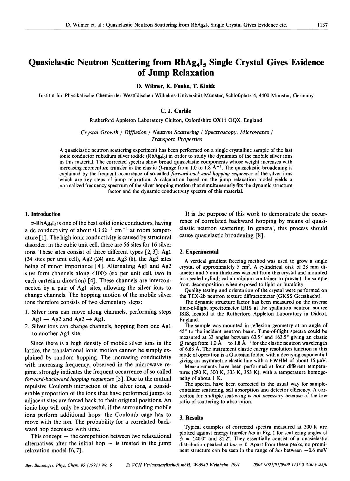 Quasielastic Neutron Scattering from RbAg4I5 Single Crystal Gives Evidence of Jump Relaxation by Unknown