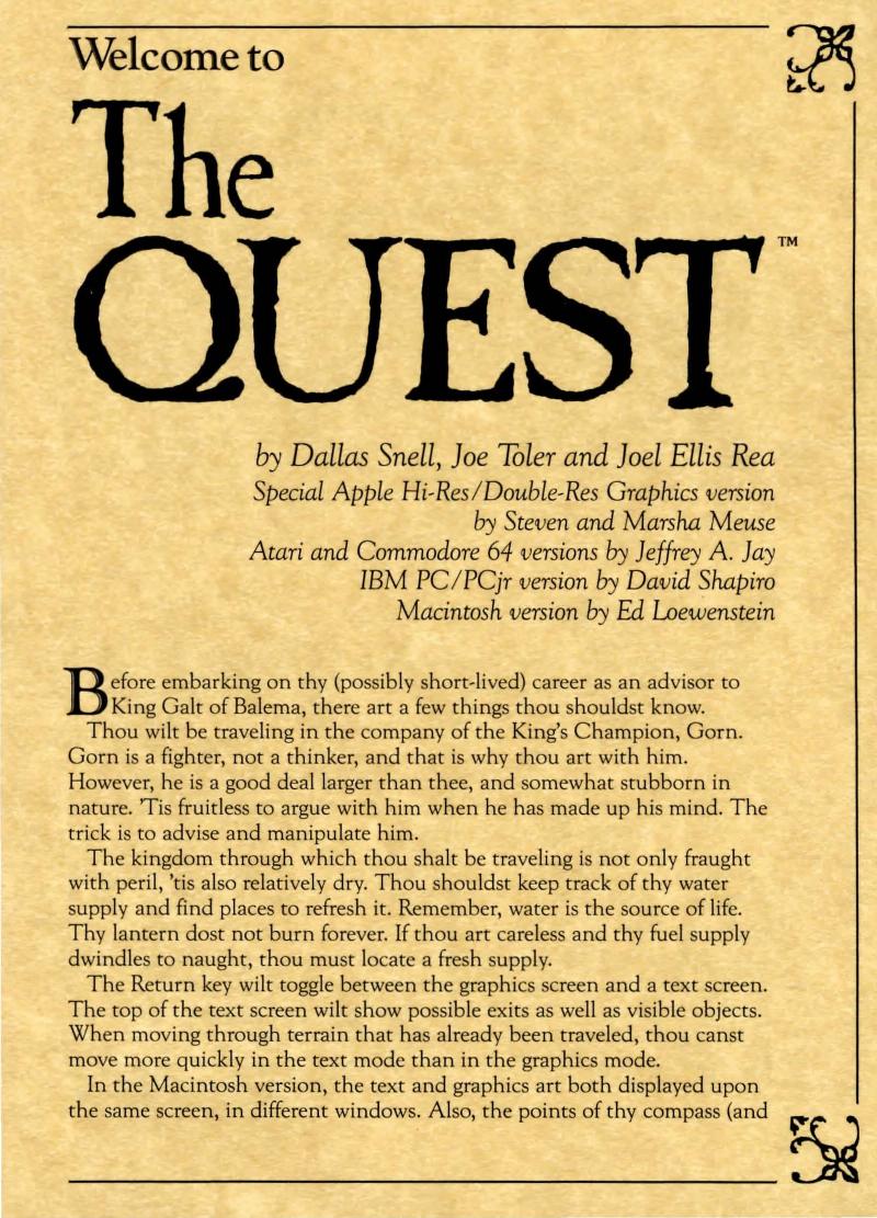 Quest, The (1984) by Unknown