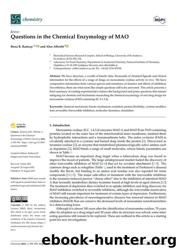 Questions in the Chemical Enzymology of MAO by Rona R. Ramsay & Alen Albreht