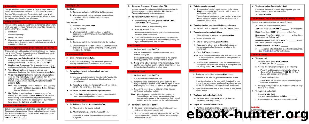 Quick Reference Guide by Toshiba TSD