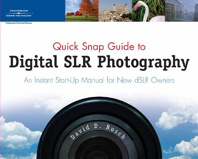 Quick Snap Guide to Digital SLR Photography : An Instant Start-up Manual for New DSLR Owners by Busch David D