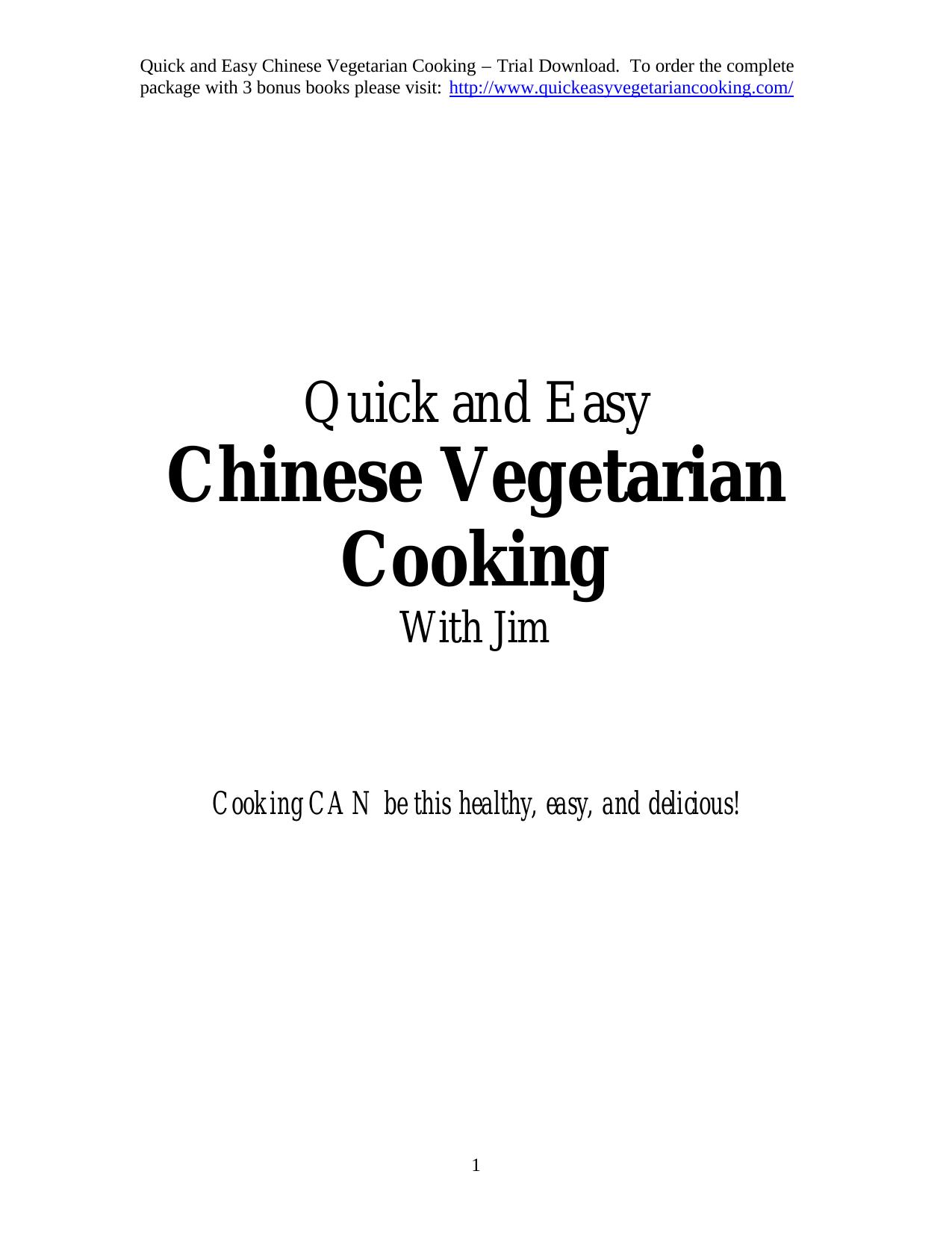 Quick and Easy Chinese Vegetarian Cooking With Jim by Jim Yang
