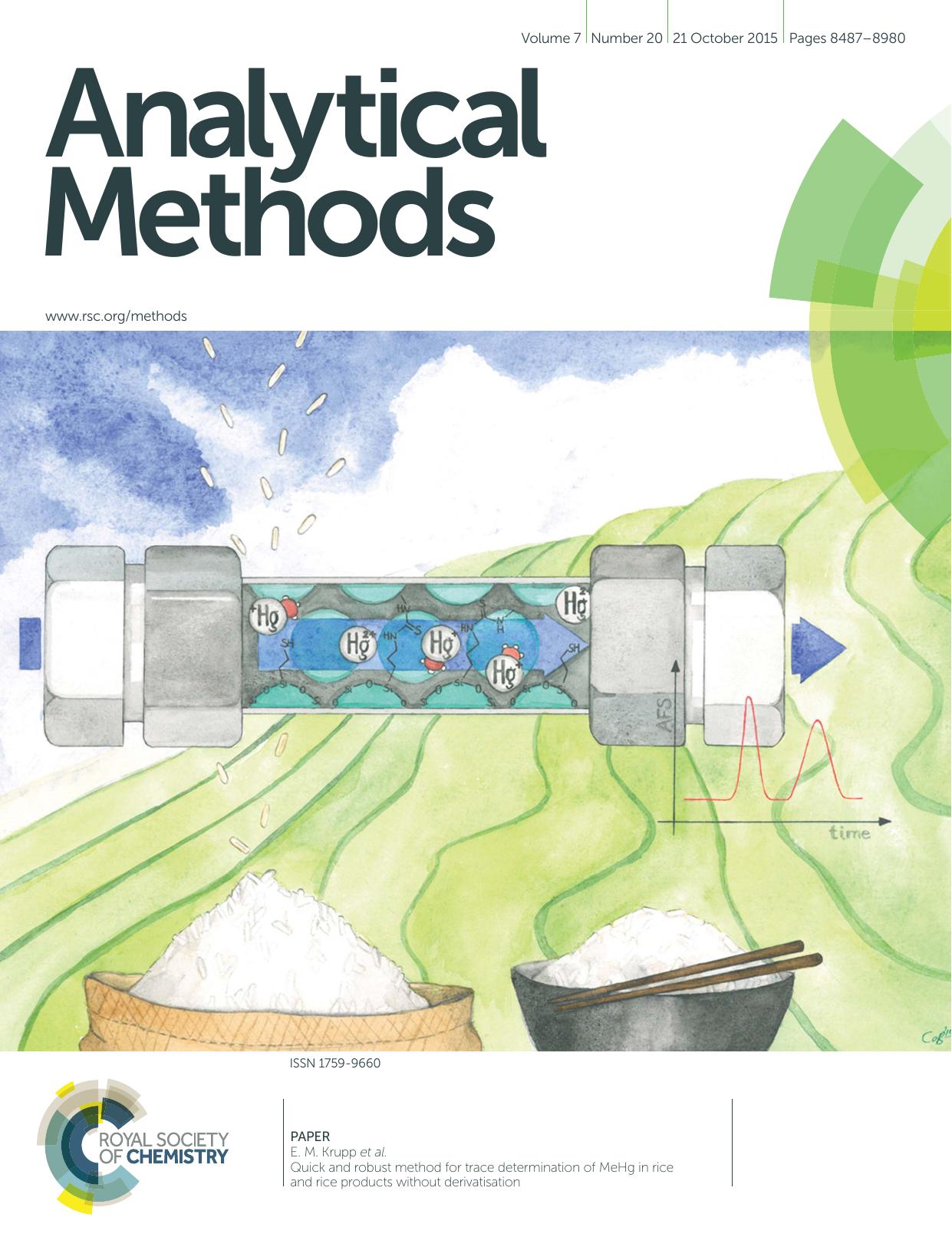 Quick and robust method for trace determination of MeHg in rice and rice products without derivatisation by C.-C. Brombach & M. F. Ezzeldin & B. Chen & W. T. Corns & J. Feldmann & E. M. Krupp