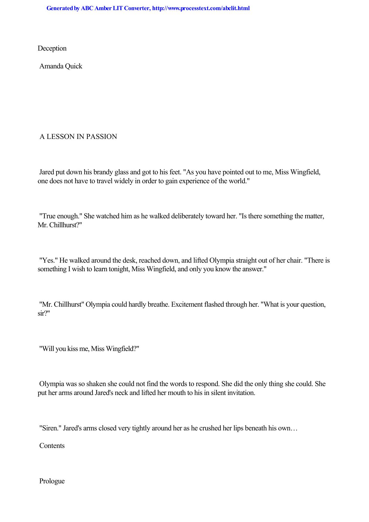 Quick, Amanda by Deception