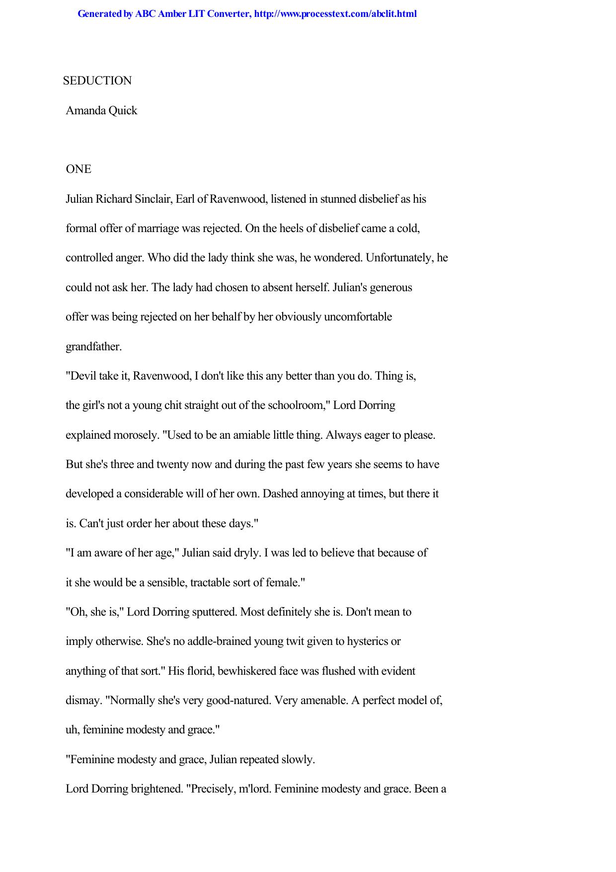 Quick, Amanda by Seduction