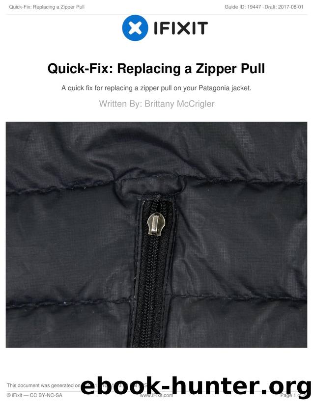 Quick-Fix: Replacing a Zipper Pull by Unknown