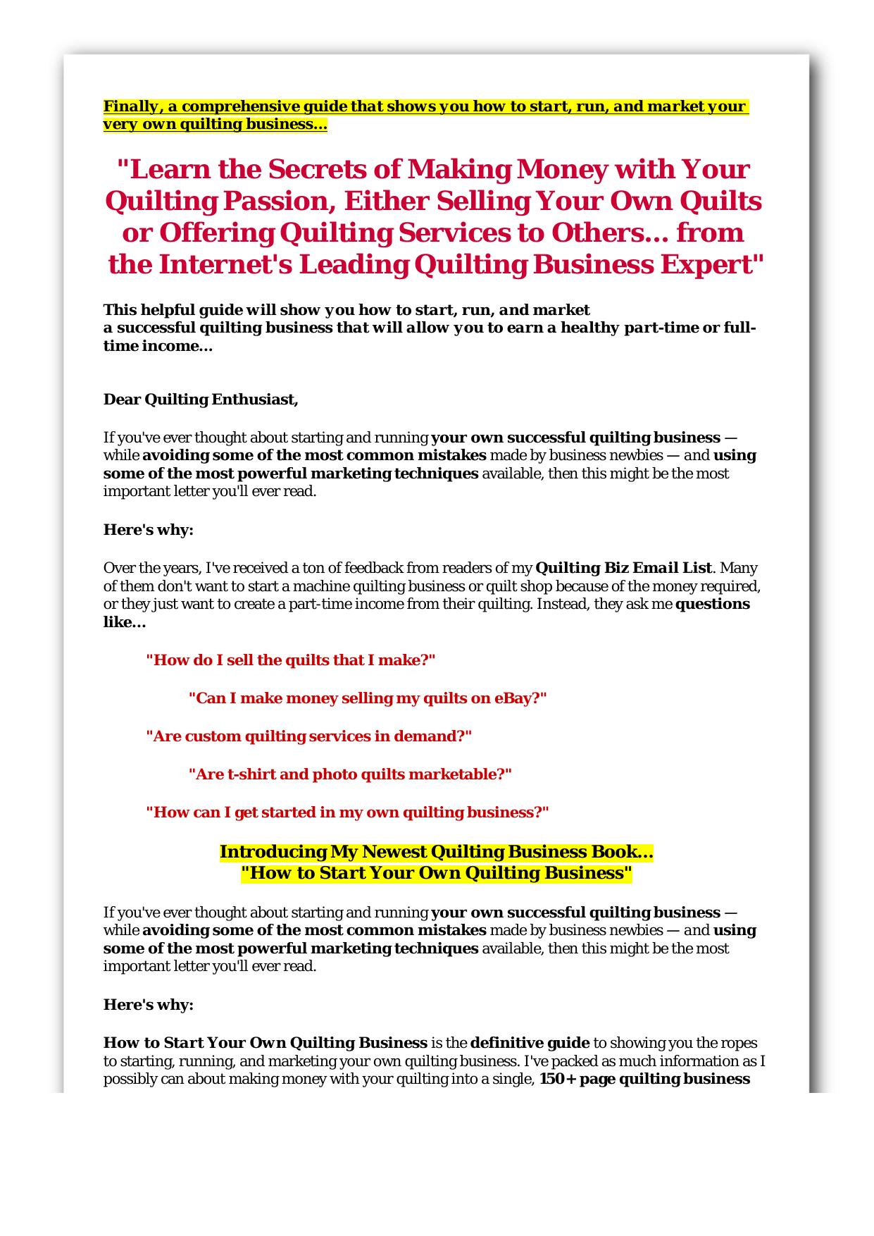 Quilting For Cash. by Best of Kuszter's Collection