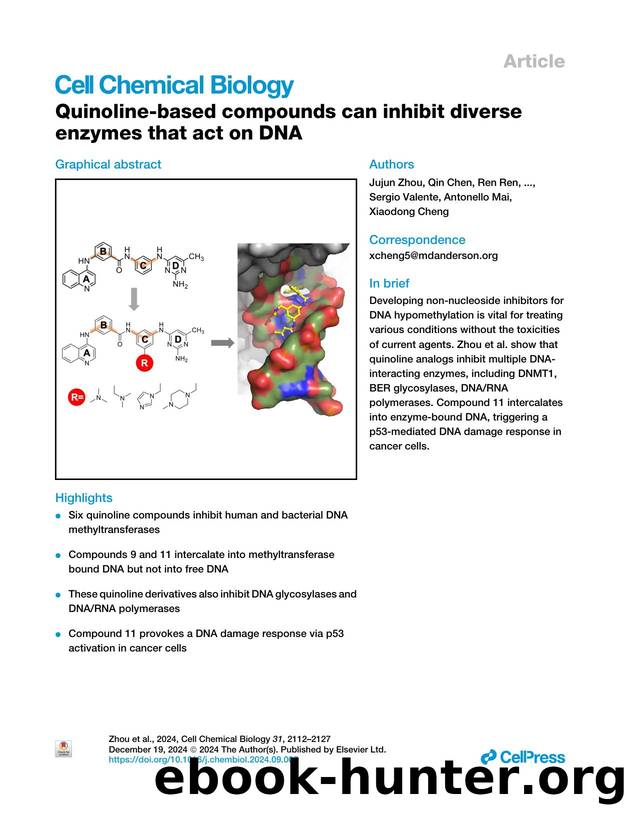 Quinoline-based compounds can inhibit diverse enzymes that act on DNA by unknow