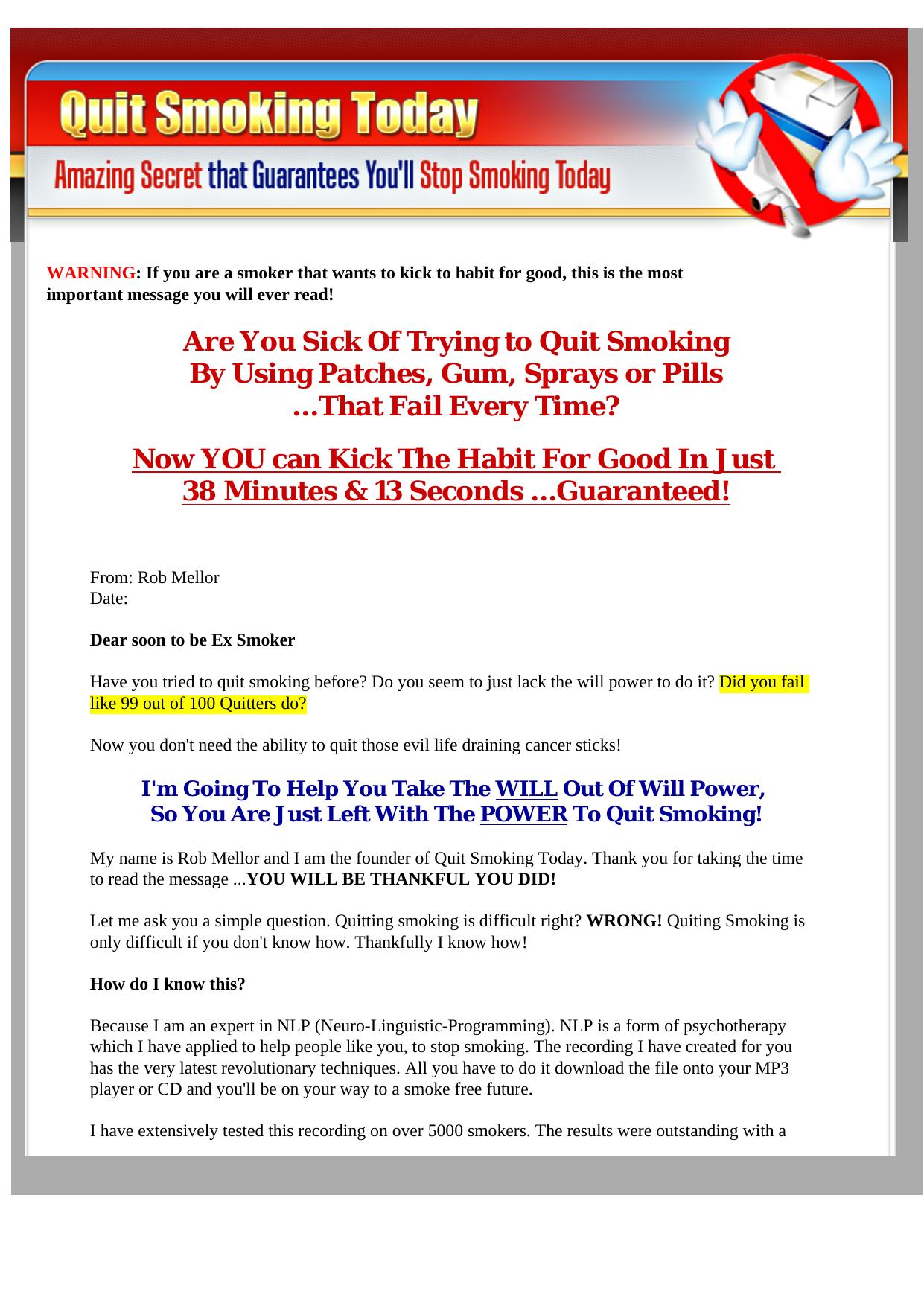 Quit Smoking Today. by Best of Kuszter's Collection