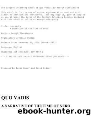 Quo Vadis: a narrative of the time of Nero by Henryk Sienkiewicz